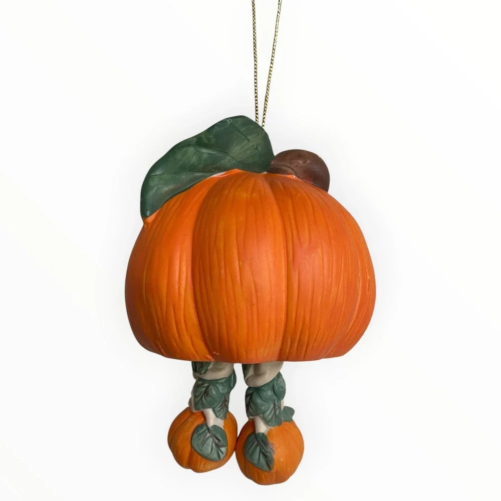Pumpkin Creepy Chimer Porcelain Halloween Ornament Bell OS Orange